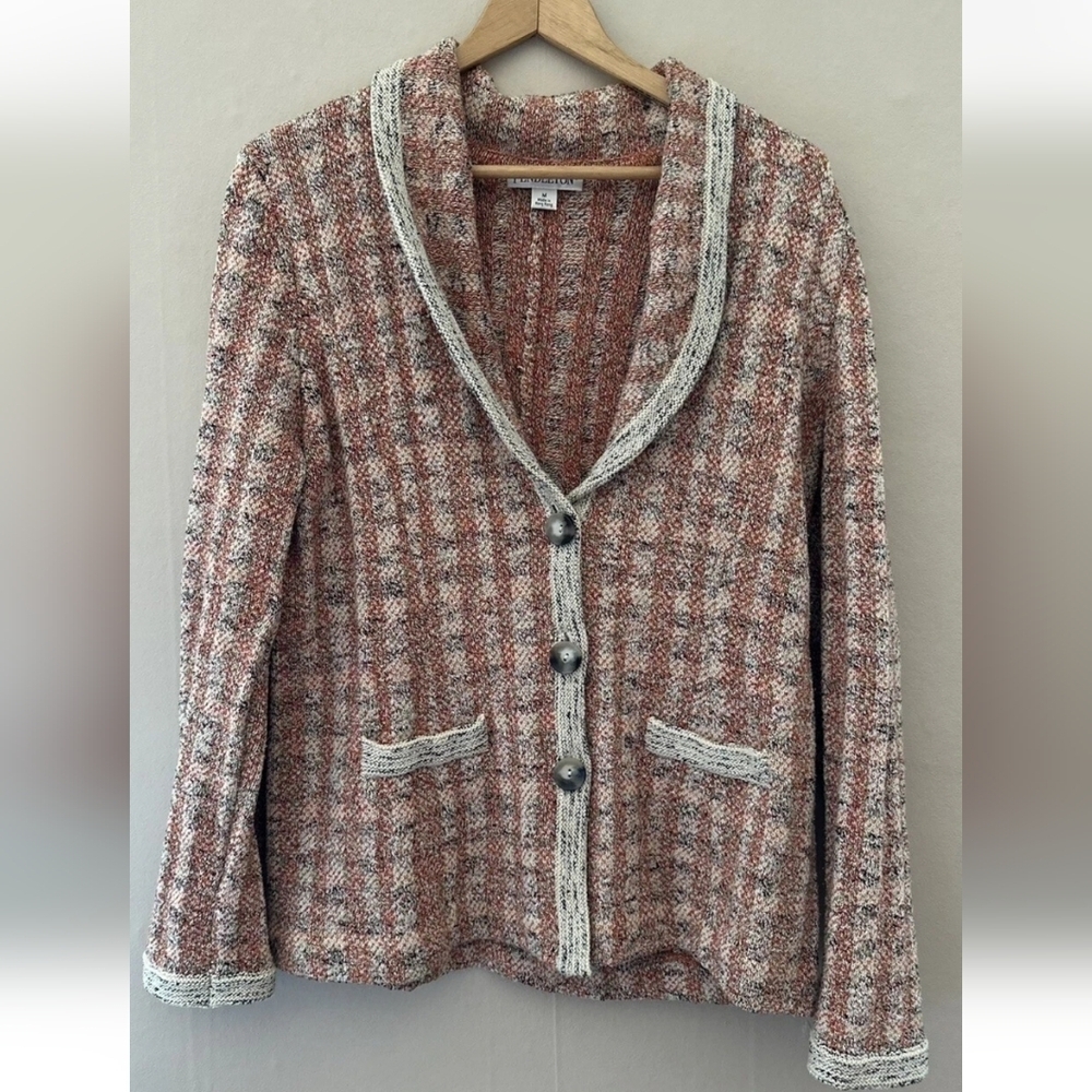Pendleton Vtg Rust & Cream Knit Blazer with Trim
